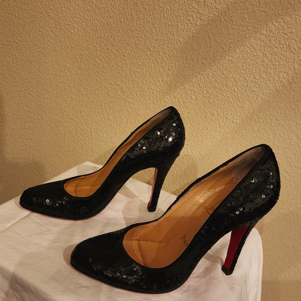 Christian Louboutin Pigalle follies sequin heels 37.5